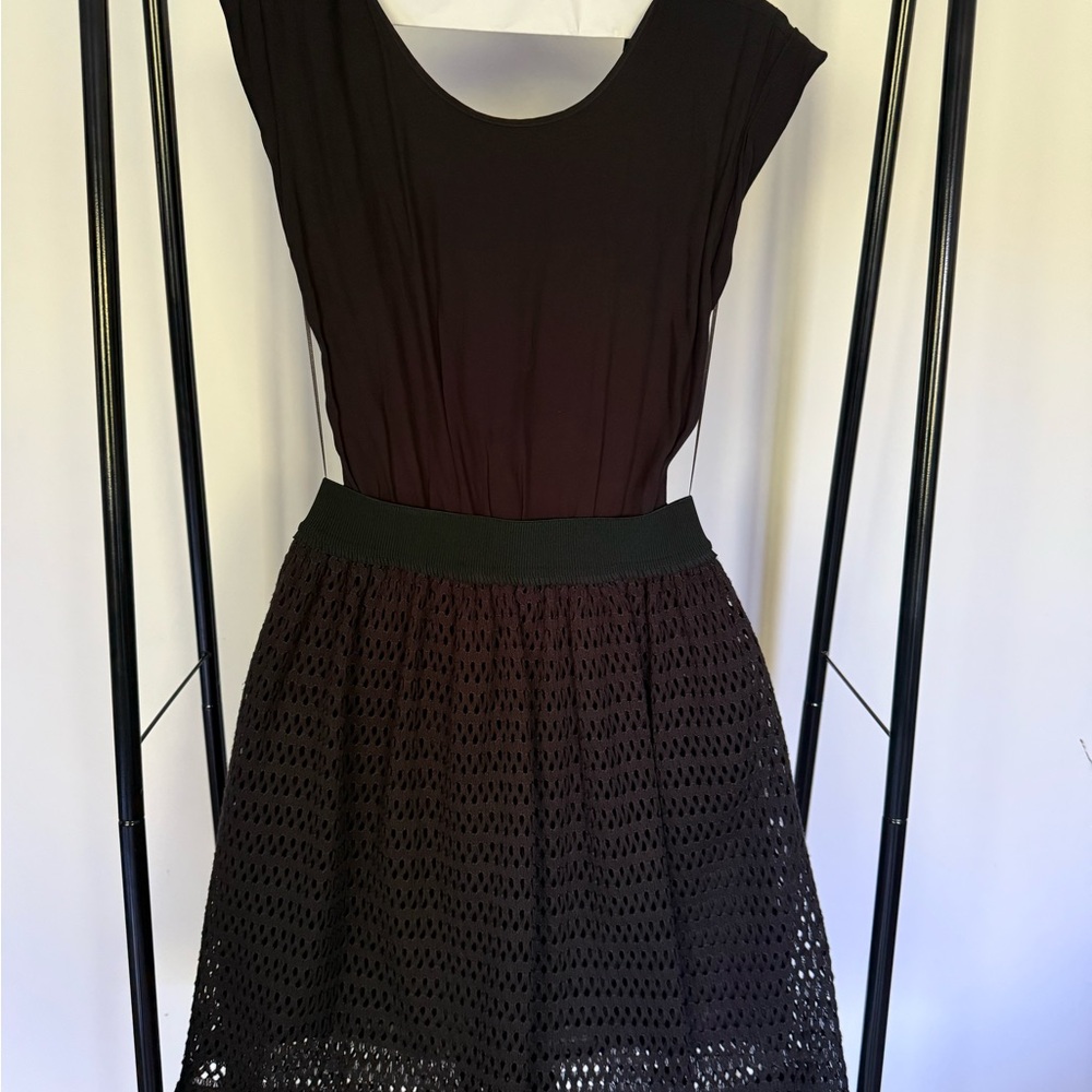 Sandro Black Dress with Mesh Detail
